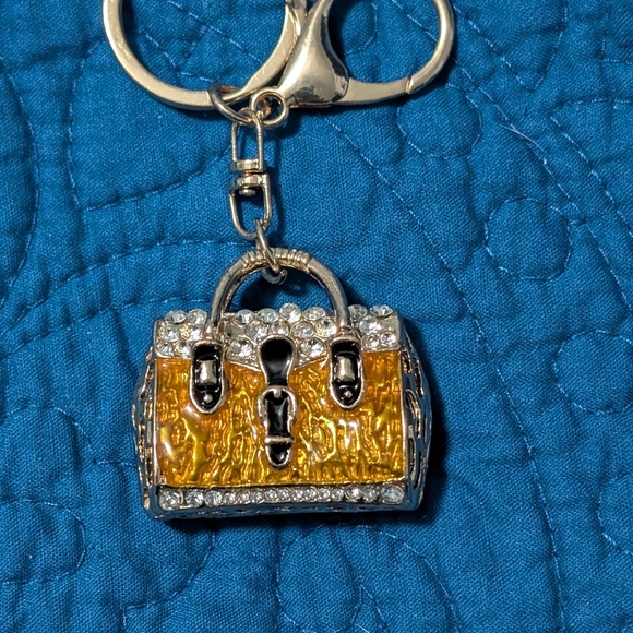 Purse Bag Charm Gold and Silver Handbag Keychain (New) - Picture 1 of 4